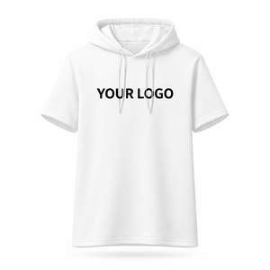 Sudadera con Capucha de Manga Corta con Logotipo Personalizado, Unisex, Estilo Informal, Ligera, Mezcla de Algodón, Ropa de Calle, Camiseta con Capucha, Nueva Llegada 2026 - Product Image 4