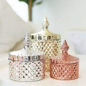 Vente en gros de bougeoirs et pots cylindriques en verre cristal gaufré, écologiques, faits main, d'art moderne et uniques, de luxe, en provenance d'entrepôt américain - Product Image 3