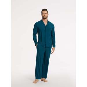   Conjunto de Pijama Premium para Hombre de Bambú con Ribete de Satén, Ropa Cómoda para el Hogar, Talla XL, Logotipo Personalizado, Tejido de Seda y Algodón con Estampado - Product Image 6