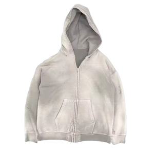 Sudaderas con capucha desgastadas con lavado ácido de calidad de lujo personalizadas, ropa de calle Vintage en blanco de doble capa, sudaderas con cremallera 2026 - Product Image 2