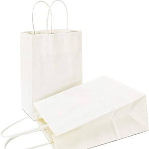 BOLSAS GIFF DE PAPEL KRAFT BARATAS BOLSAS DE COMPRAS DE PAPEL KRAFT CON ASA DE PAPEL TORSIONADO EN COLOR BLANCO Y MARRÓN - Product Image 4