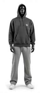 Conjunto Deportivo al por Mayor OEM/ODM, Negro, 100% Algodón, Logotipo Personalizado, Conjunto Deportivo Grueso de Pantalones Deportivos y Sudadera con Capucha para Hombre 2026 - Product Image 3