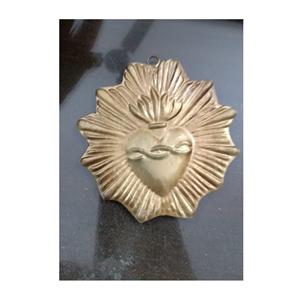 Puro Metal antiguo Sagrado Corazón Milagros Ornamento Caja de corazón de oro antiguo Caja de oración del corazón sagrado Católico - Product Image 6