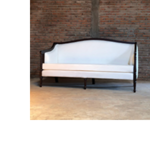 Sofá de Madera Clásico Estilo Federal de Calidad Duradera, Tapizado en Blanco para Oficina o Sala de Estar - Product Image 5