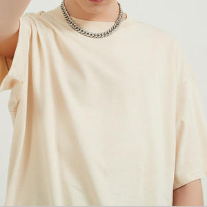 220Gsm venta al por mayor de alta calidad 100% algodón camiseta personalizada para hombres que imprime su marca de gran tamaño hombro caído camiseta para hombres - Product Image 4