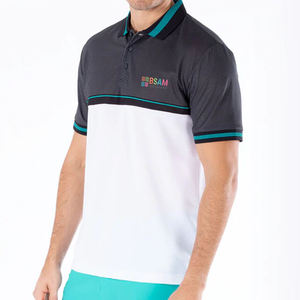 GSM เสื้อยืดโปโล210คอปกเสื้อแขนสั้นผ้าถักลายทางพิมพ์โลโก้ตามสั่ง - Product Image 3