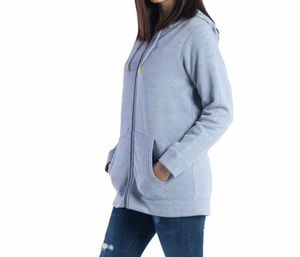 Sudadera con Capucha y Cremallera para Mujer al por Mayor, 100% Algodón, Ropa Urbana, Logotipo Personalizado, Alta Calidad, Precio Económico - Product Image 3