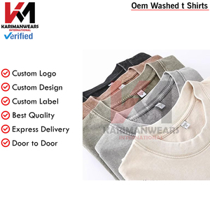 Premium Oversized T-Shirts for Men Vintage Heavyweight Cotton Gym Tees Acid Wash Baggy Workout Shirts Athletic Wear - Product Image 2