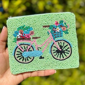 Porte-monnaie brodé de perles blanches en gros, motif coquillage et perle, pochette zippée, mini trousse de maquillage d'été pour la plage, portefeuille de voyage pour femme - Product Image 6