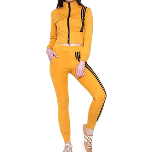Custom <b>Women's</b> Heavyweight Sportswear Set Zip-up Crop Tops and Joggers with Zip for Winter Outings - Product Image 1