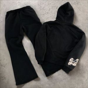 Ensemble de survêtement évasé inspiré du streetwear pour hommes, jogging baggy lourd, sweat à capuche surdimensionné, vêtements de détente imprimés - Product Image 3