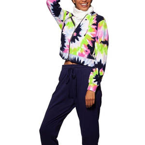 New Fashion Women's <b>Zipper</b> <b>Sweatshirt</b> Sexy Crop Hoodie with Short Sleeve Plus Size Zip-up Hoodie Tops - Product Image 3