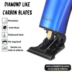 Tondeuse à cheveux professionnelle sans fil pour hommes, tondeuse à barbe à lames à écartement zéro, lame en acier inoxydable, étanche IPX7, USB - Product Image 6