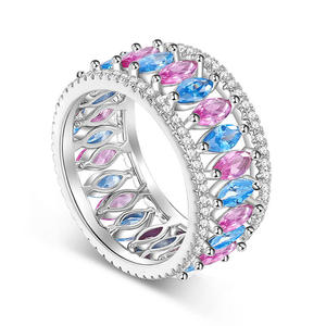 Jeulia <b>Crown</b> Marquise Cut Sterling Silver Engagement <b>Ring</b> Set with Zircon - Product Image 3