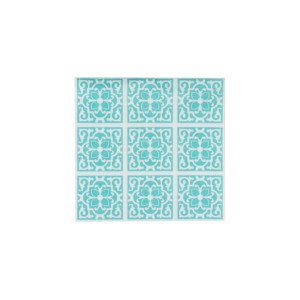 Tovaglioli Bianchi 48x48cm con Stampa Azulejo Acquamarina, Bambutex Naturale, 300 Pezzi, B2B - Product Image 1