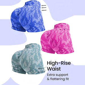 Logo personnalisé Shorts de sport taille haute élastiques sans couture pour femmes - Product Image 5