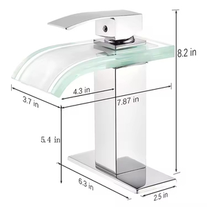 حنفية حوض حمام فاخرة وعصرية بإضاءة LED، صنبور شلال للحوض مع ثلاثة ألوان متغيرة، الأكثر مبيعًا - Product Image 6