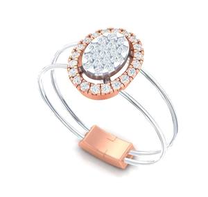 Belle vente en gros pas cher qualité supérieure 14K or rose diamant bague de fiançailles design élégant anniversaire - Product Image 2