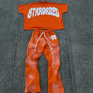 220GSM Heavyweight 100% algodón satén patrón sólido manga corta cuello redondo Camiseta de talla grande para hombres DTG/DTF Serigrafía - Product Image 6