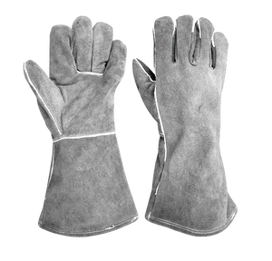 Venta al por mayor de guantes de seguridad de piel de vaca gruesa de cuero partido soldadura de extinción de incendios resistente a los cortes barbacoa con tela de lana para uso industrial - Product Image 6