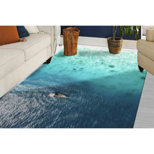 พรมกันลื่นลายวิวทะเล: ของตกแต่งบ้านลายทิวทัศน์ชายฝั่ง พร้อมพรมขนนุ่ม - Product Image 4