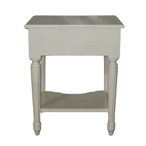 Classic Nightstand <b>White</b> Painted <b>Bedside</b> <b>Table</b> Antique Reproduction Lamp <b>Table</b> European Style Home Furniture - Product Image 6