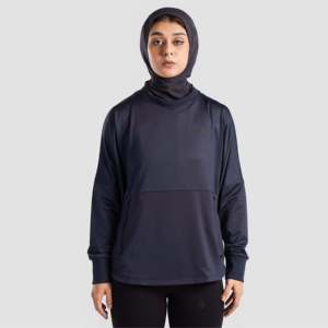 Motion Flow Modest Sportswear Long <b>Top</b> in Navy with Stylish Motion Flow Design - Product Image 2