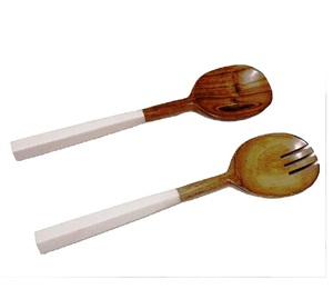 Paire de couverts à salade en acacia SET DE 2 SERVIETTES À SALADE EN BOIS FABRIQUÉ À LA MAIN KETCHENWAR UNIQUE - Product Image 3