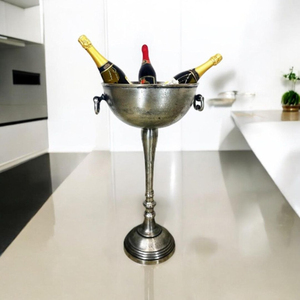 Seau à glace à vin en or royal avec support Baignoire à champagne moderne en acier inoxydable pour bar, hôtel, fête, boissons - Product Image 5