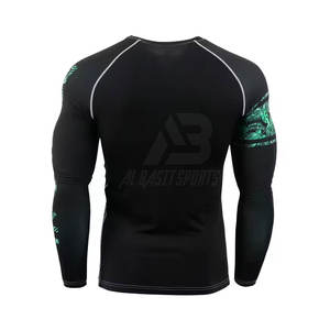 Peso ligero Slim Fit Hombres Camisas de compresión Entrenamiento Color sólido Camisas de compresión de alta calidad - Product Image 2