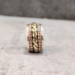 Twisted Spinner Band anillo bohemio 925 plata esterlina anillo de pulgar para mujer Fidget joyería hecha a mano Yoga oriental anillo giratorio para hombre - Product Image 4