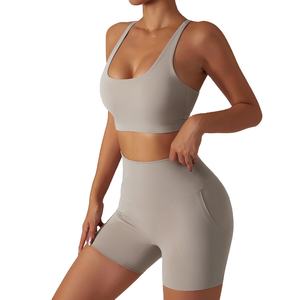 Ustom-pantalones cortos de compresión con logo para mujer, shorts de algodón con cintura de secado rápido - Product Image 4