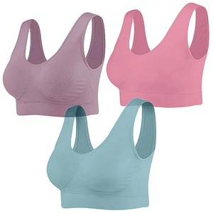 Lot de 3 soutiens-gorge de sport sans couture Soutien-gorge de yoga avec coussinets amovibles pour femmes - Product Image 1