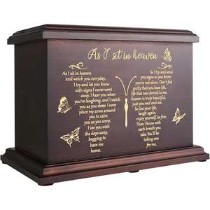 Urnas grandes de cremación funeraria para cenizas, nuevo diseño cruzado, urna de madera, urna conmemorativa para cenizas humanas para adultos, hombres y mujeres - Product Image 2