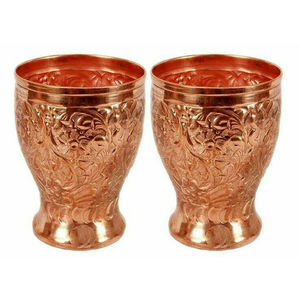 Good Looking Attractive Copper Hammered Stemless Wine Tumbler Decorated <b>Double</b> <b>Wall</b> Drink Metal Tumbler at Wholesaler - Product Image 5