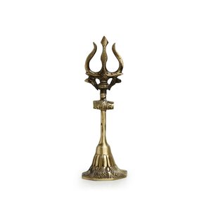Die Cast Multicolore Laiton Seigneur Shiva Trishul Kamandal Dholak Sculpture Moderne Traditionnel Religieux Déclaration Pièce Décor Cadeau - Product Image 6