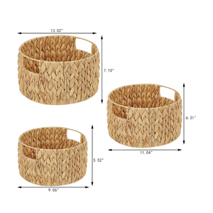 Juego al por mayor 3 cestas de almacenamiento tejidas a mano rectangulares anidadas técnicas de inyección de jacinto de agua para cesto de lavandería juguete - Product Image 4