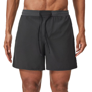 Short solide 2-en-1 de couche de base de compression d'entraînement de fitness pour hommes, exercice de musculation athlétique, double couche, teint en plaine - Product Image 3