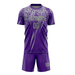 ชุดกีฬาเสื้อฟุตบอลแขนสั้นพิมพ์ลายโลโก้ตามสั่ง - Product Image 3
