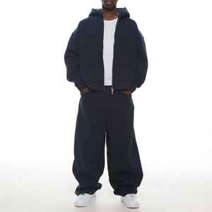 Ensemble de survêtement décontracté unisexe en molleton polyester/coton personnalisé avec cordon de serrage, lourd, ample, sweat-shirt et pantalon de jogging - Product Image 4