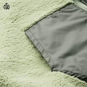 Elegante chaqueta Sherpa con cremallera para hombre, forro polar personalizado, bordado de Color sólido, chaqueta de invierno de moda - Product Image 6