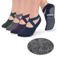 Vente en gros Logo personnalisé coton antidérapant paire femme antidérapant Pilates Yoga chaussettes pour femmes antidérapant