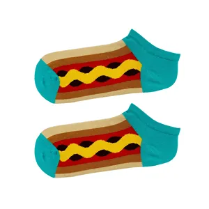 Calcetines Tobilleros Transpirables con Bordado Floral y Diseño de Salchicha, Logotipo Personalizado, Talla Única, Tejido de Nailon para Uso Diario en Invierno - Product Image 1