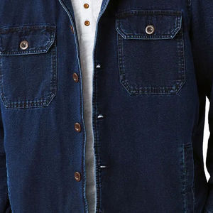 Veste en jean décontractée de grande taille pour hommes en couleurs unies Bleu Nouveau style avec touche de mode personnelle Veste en jean pour hommes - Product Image 3