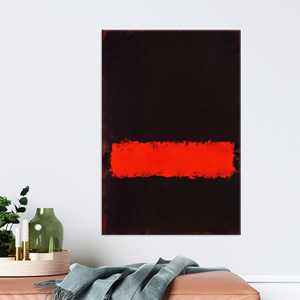 Impression sur toile abstraite inspirée de Rothko : Œuvre d'art audacieuse rouge et noire, TOILE ENVELOPPEE - Product Image 1