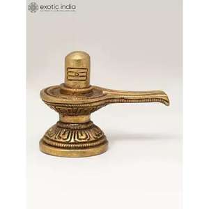 2,7 pulgadas de alta calidad de latón hecho a mano pequeña escultura Shivalinga protección de devoción al mejor precio hecho en La India - Product Image 1