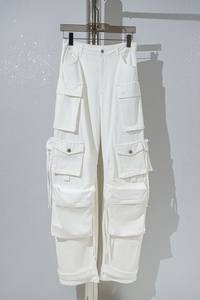 Pantalones Cargo de Mezclilla para Mujer, Estilo Jogger Holgado con Múltiples Bolsillos, Decoración de Botones, Ajuste Holgado, Ropa Urbana para Chicas - Product Image 4