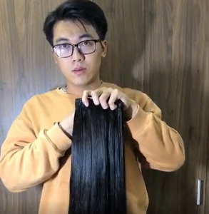 ผมต่อเวียดนามแบบ Super Double Drawn แท้ 100% วัสดุ HD Lace สำหรับวิกผมตรงแบบ Bone Straight ขนาด 8 นิ้ว สีดำ สำหรับผู้หญิง - Product Image 1