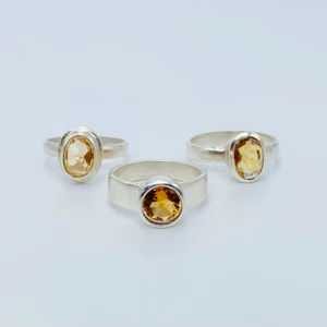 Anillo de Plata de Ley Hecho a Mano con Cornalina, Joyería de Piedras Preciosas de Lujo, Elegante Anillo de Cristal Ajustable de Moda - Product Image 1