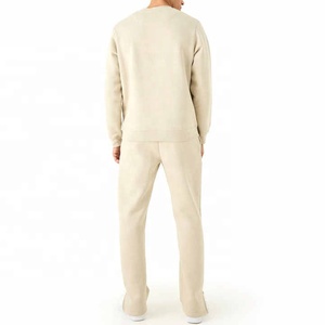 Conjunto Deportivo para Hombre, Sudadera de Cuello Redondo y Pantalones Jogger de Algodón Beige, Color Sólido, Manga Larga, Estilo Casual para Otoño, Corte Regular - Product Image 5